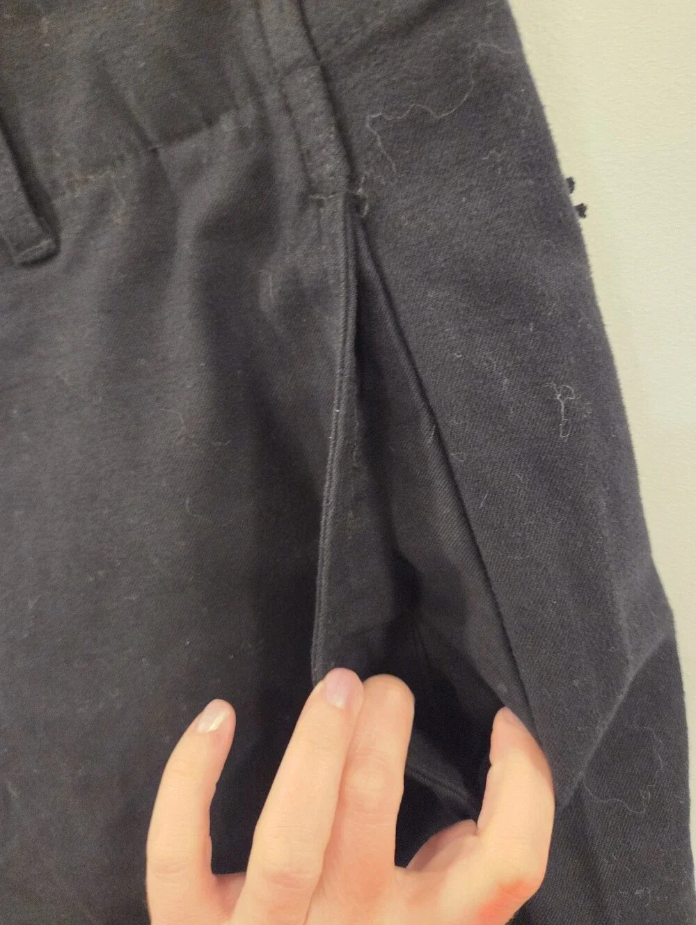 American Tall NWT Size 10 High Rise Wide Leg Flat Front Chinos Black - Picture 4 of 11
